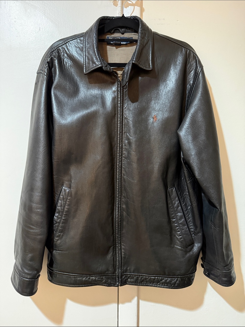 Vintage Polo by Ralph Lauren Black Leather Bomber Jacket